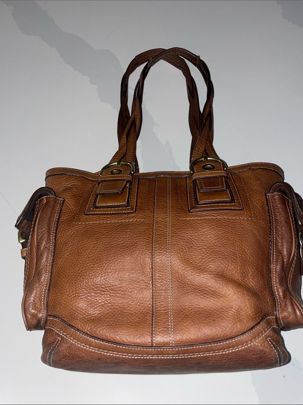 Vintage Coach Y2K MIA SoHo Pebbled Whiskey Leather Tote 10049 - Picture 3 of 16